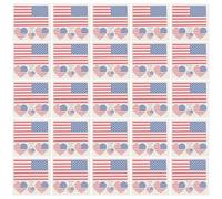 BELLIFFY 25pcs American Flag Design Sticker Temporary Tattoos for Soccer Party Decorations, Washable and Removable Plastic Face Tattoos, Party Supplies and Decoration