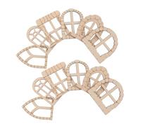 BELLIFFY 25pcs Miniature Wooden Door and Window Set Unfinished DIY Craft Kit for Fairy Garden Patio and Balcony Decoration Wood Accessories for House Figurines and Outdoor Ornaments