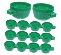 BELLIFFY 25pcs Small Plastic Parrot Feeder and Water Bowl Bird Cage Food Container Bird Water Holder for Cockatiels and Pet