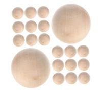 BELLIFFY 25pcs Unfinished Wood Balls No Natural Round Wooden Beads for DIY Crafts Home Decoration Sturdy Solid Wood Spheres for Rustic Art Projects and Holiday Parties