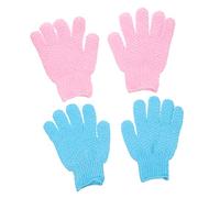 BELLIFFY 2pairs Exfoliating Bath Gloves of Body Scrubbing Gloves for Deep Cleansing Dead Skin Removal for Shower and Bathing for Neck Shoulders and Feet