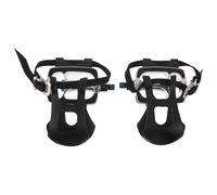 BELLIFFY 2pcs Anti-skid Exercise Bike Pedals with Wide Platform and Straps Flat Replacement Parts for Indoor Cycling Comfortable Non-slip Stationary Bike Pedals for Home Gym Fitness