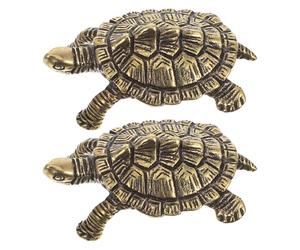 BELLIFFY 2pcs Antique Brass Turtle Drawer Pulls Vintage Animal Cabinet Knobs for Dressers Wardrobes Kitchens Ergonomic Coastal Door Handles with Artisan Finish for Bathroom Furniture