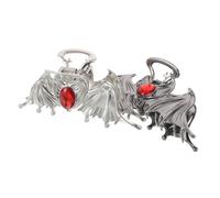 BELLIFFY 2pcs Bat Wing Shape Hair Clips Gothic Halloween Decoration for Women Little Girl Thick Thin Hair Accessories Metal Clamp No-slip Barrette Clips for Styling