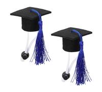 BELLIFFY 2pcs Blue Felt Cloth Puppy Dr Hat for Graduation Week Pet Hats Graduation Set Multi-purpose Dog Caps for Birthday Party Dress and Giving Pet Memory