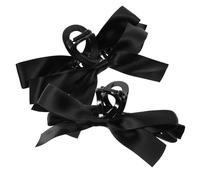 BELLIFFY 2pcs Bow Hairpin Claw Clip for Women Teen Girls Black Butterfly Bowknot Hair Accessories for Ponytail Fine Hair