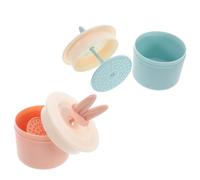 BELLIFFY 2pcs Bunny Ear Foam Maker Facial Cleanser Dispenser Plastic Cosmetic Jar for Whipped Skincare Products and Deep Cleansing Foam Applicator Travel Set