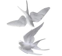 BELLIFFY 2pcs Ceramic Flying Birds Wall Decoration Featuring Realistic Texture and Easy to Hang Resin Swallow Design, for Outdoor and Living Space Wall Decorations Living Room Art