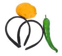 BELLIFFY 2pcs Chili Pepper Potato Dress Up Headwear for Women Halloween Costume Accessories Makeup Hair Accessories