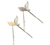 BELLIFFY 2pcs Decorative Hair Sticks and Tassel Fish Tail Design Hair Chopsticks for Girls Lightweight for Buns Elegant Accessories for Women for Special Occasions
