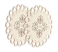 BELLIFFY 2pcs Embroidery Floss Organizer Wooden Thread Holder Compact Thread Winding Plate for Cross Stitch and Sewing Durable Organizing Tool for Home Use