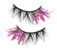 BELLIFFY 2pcs False Eyelashes Glitter Decorative Eyelashes for Parties Weddings and Daily Wear Natural Strip Lashes for Eye-catching Looks