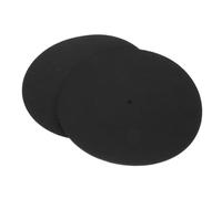 BELLIFFY 2pcs Felt Vinyl Record Mat for Turntable and Phonograph, Black Protective Pads to Increase Friction and Adhesion of Records, for Home Using
