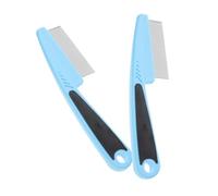 BELLIFFY 2pcs Fine Tooth Stainless Steel Comb for Dandruff Removal and Detangling Hair Pick for Adults and Pets Anti-static Scalp Care Tool with Professional Design in Blue and Black