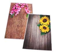 BELLIFFY 2pcs Flower Photography Backdrop with Wood Grain Floral Design Portable Lightweight Photo Background Banner for Newborn Wedding Birthday Party Indoor Outdoor Studio Portrait Props