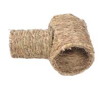 BELLIFFY 2pcs Guinea Pig Tunnel and Hides Hamster Toys for Cage Animal Hideout Comfortable and Warm Material Natural Grass Tunnel Nest for Chinchillas Rabbits