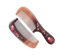 BELLIFFY 2pcs Hair Comb for Women Anti-static Scalp Massage Comb Stereoscopic Relief Design Natural Wood for Salon and Outdoor Use Coffee