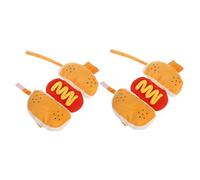 BELLIFFY 2PCS Hot Dog Pet Costume for Cats and Puppies Elastic Strap Warm Hamburger Outfit Easy to Wear Funny Cosplay for Halloween Birthday Party and