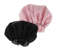 BELLIFFY 2pcs Large Satin Lined Shower Cap for Women Jumbo Hair Cap Bonnet for Long Hair Luxury Bathing for Home Travel