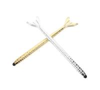 BELLIFFY 2pcs Mermaid Shaped Stylus Pen for Touchscreen High Sensitivity Precision for Tablets Phones Drawing Writing Accessories Silver Gold