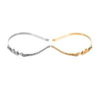 BELLIFFY 2Pcs Metal Snake Headbands for Women, Gold and Silver Rhinestone Hair Styling Headbands, Non-Slip Serpent Hair Accessories for Weddings, Evening Parties, and Special Occasions