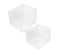 BELLIFFY 2pcs Mini Desktop Betta Fish Tank Plastic Aquarium Bowl Portable Clear Small Tank for Home Office Space-efficient Open Design Reusable Aquarium for Beginners and Small Spaces