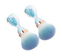 BELLIFFY 2pcs Nail Dusting Brush Bristles Multifunctional Nail Art Cleaner for Makeup and Blush Tools Sky-blue Compact Portable Design for Gentle and Cosmetic Cleaning