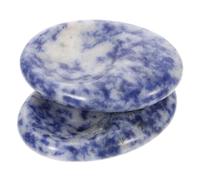 BELLIFFY 2Pcs Natural Crystal Thumb Scraping Plate for Stress Relief Facial Massage Stone Portable Pressure Relaxing Healing Tool