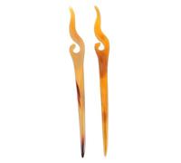BELLIFFY 2pcs Natural Ox Horn Hair Stick Chopstick Hairpin Vintage Lady's Hair Accessories for Bun Pins