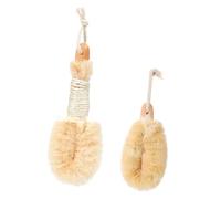 BELLIFFY 2Pcs Natural Sisal Exfoliating Bath Brush Set Large and Small Body Scrubber for Shower Dry Brushing and Dead Skin Removal Plant Fiber Bath Brushes for Skin Cleansing