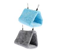 BELLIFFY 2pcs Pet Bird Parrot Plush Warm Triangle Hammock Nest Bed Toy Hammock for Stuffed Animals