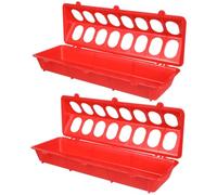 BELLIFFY 2pcs Pigeon Feeding Troughs Anti-splash Food Box for Pigeons Birds Easy to Clean and Practical Feeding Utensils Lightweight Red Design for Cage Use