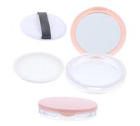 BELLIFFY 2pcs Plastic Empty Makeup Loose Powder Container Foundation Box Mini Powder Dispenser Soft Puff