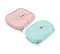 BELLIFFY 2pcs Portable Travel Medicine Bags with Zipper Closure Lightweight Tear Resistant Outdoor Pouches for Storage for Hiking and Household Use Includes Light Green and Light Pink