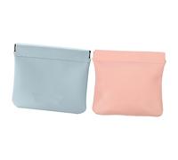 BELLIFFY 2pcs Pu Leather Toiletry Bags Lipstick Cases Compact Makeup Organizers for Travel School Work