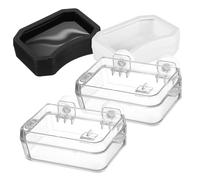 BELLIFFY 2pcs Reptile Escape-resistant Feeder Bowls Small 2pcs Reptile Water Feeding Basins Black White Small for Chameleon Lizard Tank