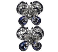 BELLIFFY 2pcs Rhinestone Butterfly Hair Claws Elegant Hair Clips for Women Lightweight Portable Unique for for Daily Wear