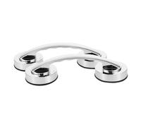 BELLIFFY 2pcs Self-Adhesive Suction Grab Handles Thickened Large Silver Grab Rails for Bathroom and Glass Doors Non-Drill Safety Handrail with Robust Construction Fit for Elderly