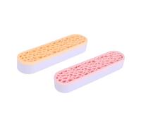 BELLIFFY 2Pcs Silicone Makeup Brush Holder Multi-slot Cosmetic Organizer for Lipstick Eyebrow Pens and Foundation Brushes Desktop Storage Rack in Yellow and Nordic Pink