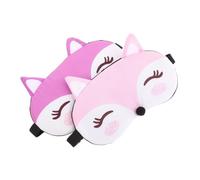 BELLIFFY 2pcs Sleep Mask Pack Cute Fox Eye Mask for Adjustable Elastic Strap Comfortable Breathable Light Blocking for Home Travel Sharing