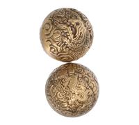 BELLIFFY 2pcs Solid Brass Hand Exercise Balls with Dragon Phoenix Pattern Vintage Finger Fitness Grip Strengthener for Rehabilitation Stress Relief and Hand Coordination Training