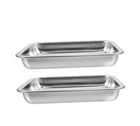 BELLIFFY 2pcs Stainless Steel Cat Litter Boxes Open Top Small Animal Litter Tray 304 Metal 20x27x4.8cm Depth Pet Toilet for Kittens and Cats