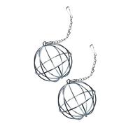 BELLIFFY 2Pcs Stainless Steel Hanging Grass Ball Holder for Rabbits Guinea Pigs Chinchillas Multi-function Pet Grass Container Feeding Pasture Feeder for Animals