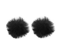BELLIFFY 2pcs Universal Microphone Windscreen Pop Filter Covers for Lavalier Mics, Black 10mm Plush Mic Protector for Live Streaming, Recording, and Office Use