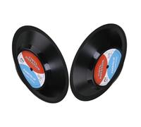 BELLIFFY 2pcs Vinyl Record Shaped Snack Bowls Retro Party Tray for Reusable Veggie and Candy Organizer Compact Fruit Prep Dish for Music Lovers