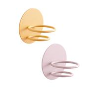 BELLIFFY 2Pcs Wall-mounted Sponge Egg Rack Beauty Sponge Holder Hooks for Bathroom Storage Multipurpose Organizer for Makeup and Small Items Yellow Pink