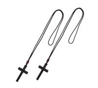 BELLIFFY 2pcs Wooden Cross Hanging Ornaments for Car Rearview Mirror Decoration with Lightweight Design and Universal Compatibility, for Personal Use and Church Events, Featuring Timeless