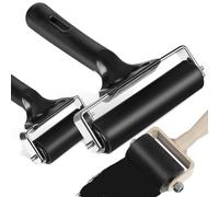 BELLIFFY 3 Pcs Rubber Brayer Rollers Set for Ink Painting and Block Printing, 3.5cm White + 6cm Black + 10cm Black, Craft Stamping Tools for Art Prints and Relief Printing