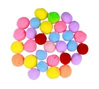 BELLIFFY 30 Pcs Colorful Plush Cat Balls Kitten Soft Elastic Pom Poms for Interactive Play Bright Lightweight for Indoor Cats and Kittens