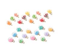 BELLIFFY 30Pcs Colorful Star and Fruit Glass Ball Charms for DIY Earrings Necklace Bracelet Craft Supplies Party Decoration Accessories